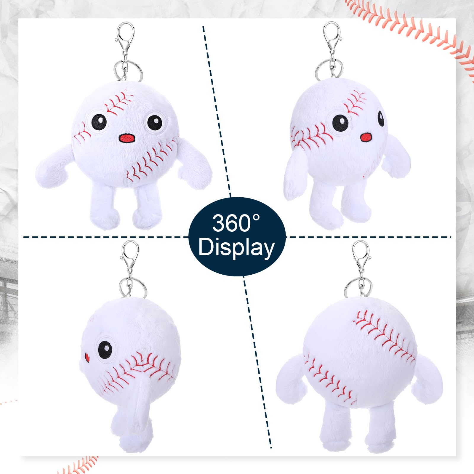 Halloscume baseball plush keychain ready for backpacks and gifts