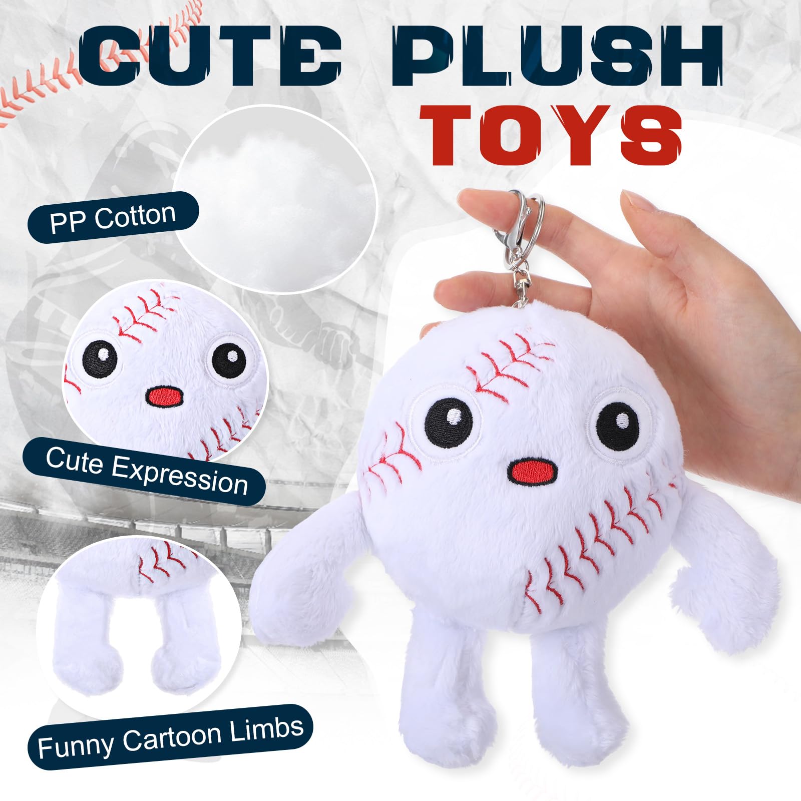 Halloscume baseball plush keychain soft material for daily wear