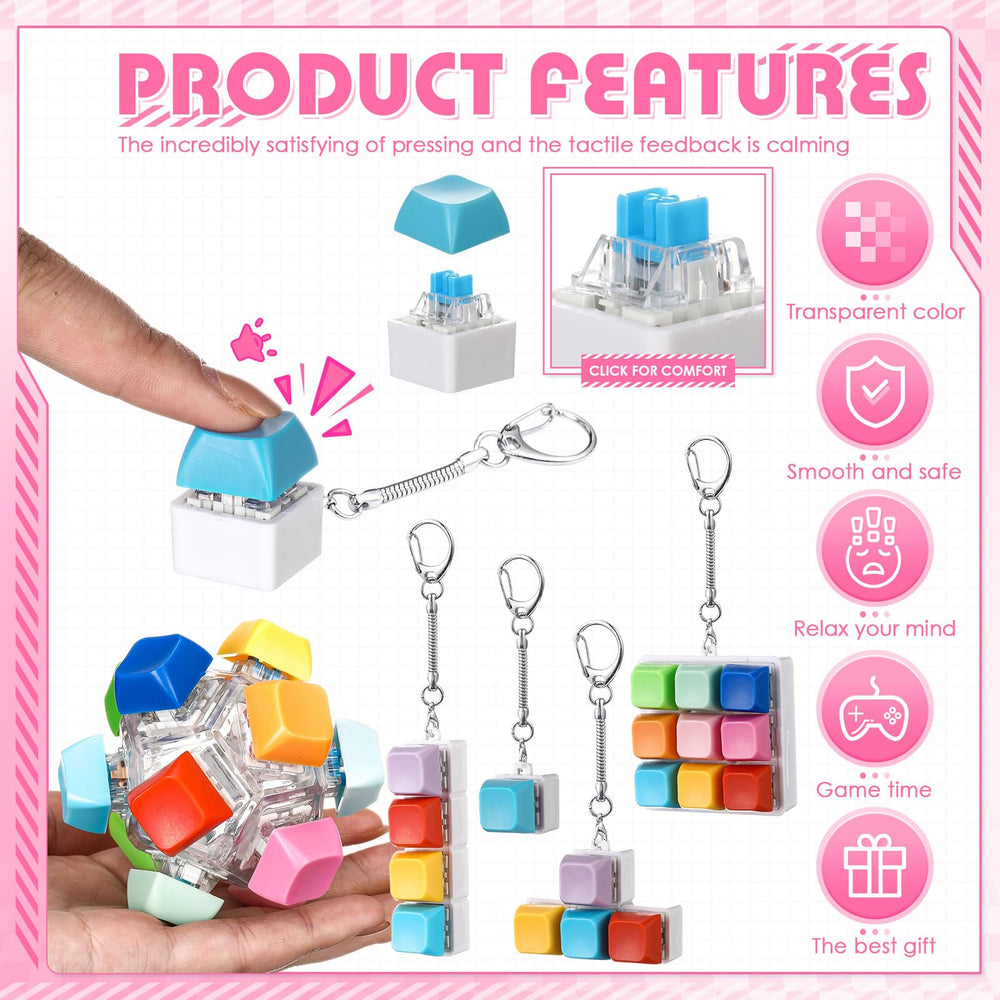 Halloscume five-style keyboard fidget collection, close-up textures and colors