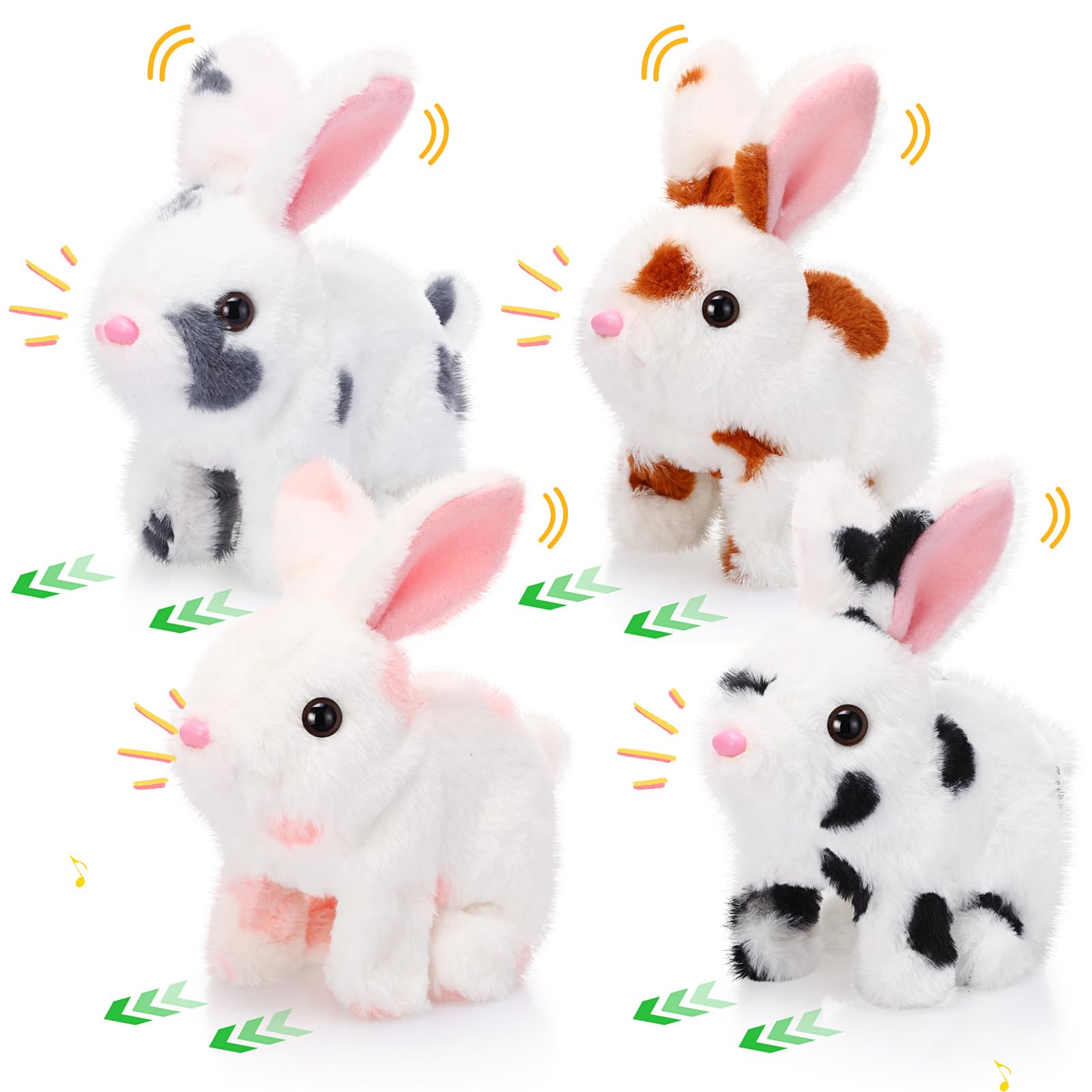 Halloscume interactive bunny pink shows hopping action for imaginative play.