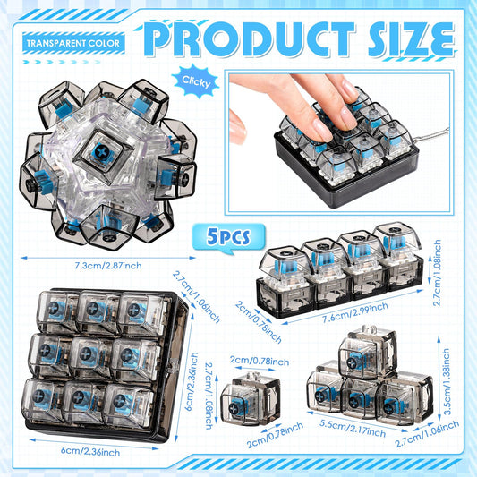 Halloscume black transparent keyboard fidget clicker for focused tactile feedback.