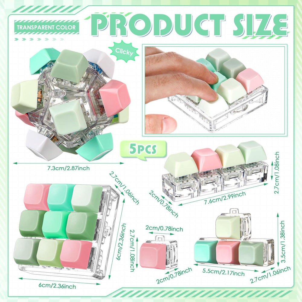 Halloscume keyboard fidget cube style close-up with crisp click.