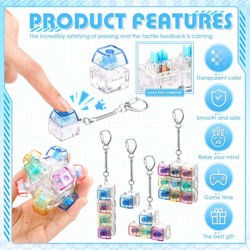 Halloscume keyboard fidget style B clear, helpful for quick stress relief between tasks