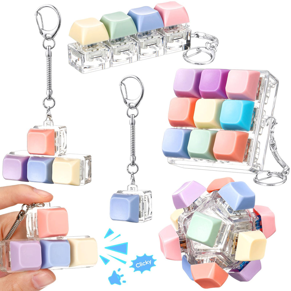 Halloscume keyboard fidget style1 pastel with crisp clicks for desk stress relief