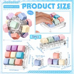 Halloscume keyboard fidget style2 pastel portable keychain to boost focus