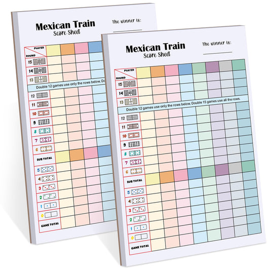 Halloscume Mexican Train Scorepad front cover for clear game-night scoring