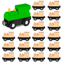 Halloscume 30pc train cars assembly with magnetic links for seamless play