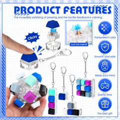 Halloscume transparent PC keyboard fidget clicker with detachable keys