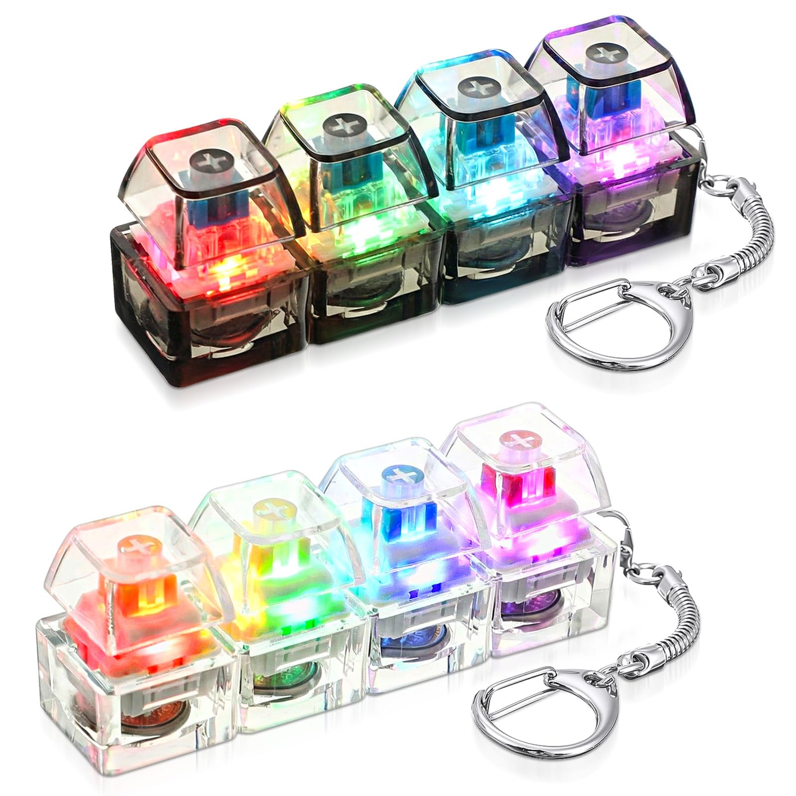 Halloscume two-pack keyboard clicker LED desktop view for focused work.