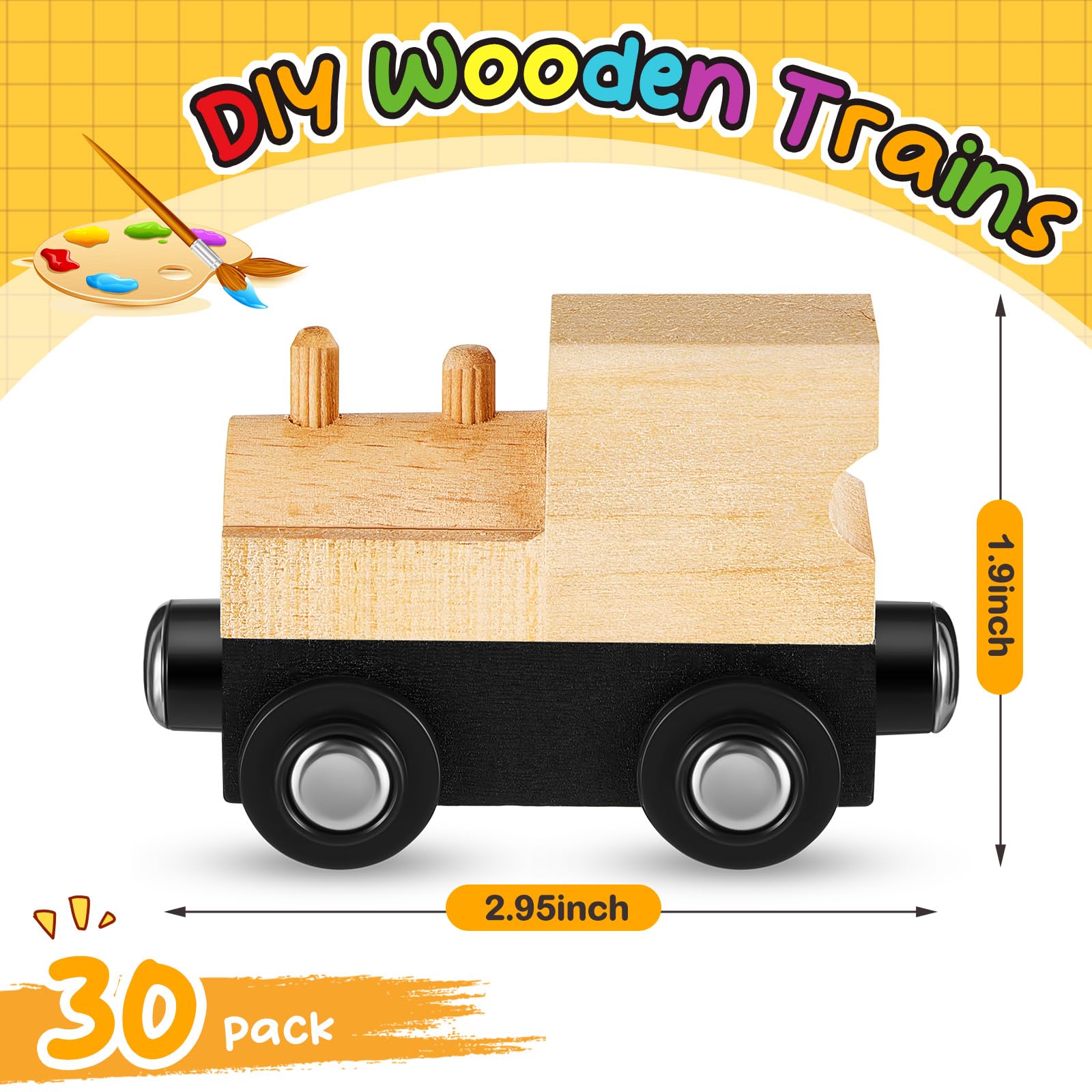 Halloscume wooden train cars unpainted ready for creative decoration