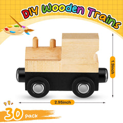Halloscume wooden train cars unpainted ready for creative decoration