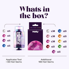 Hally Hair Gem Pen gems-stack: swap colors in seconds for versatile looks