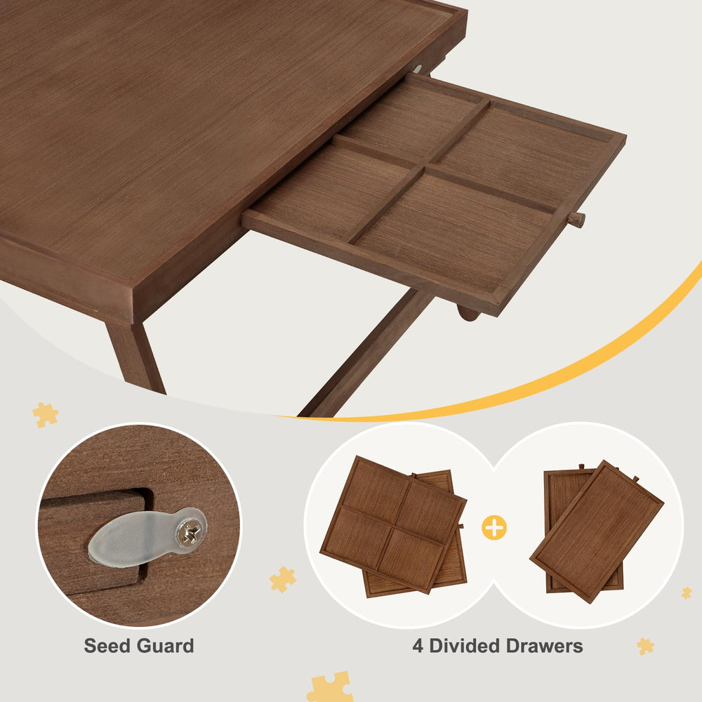 HALLYBEE puzzle table easy-storage design fits small spaces.