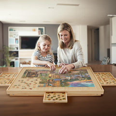 HALLYBEE Puzzle Table with foldable legs for easy storage and transport