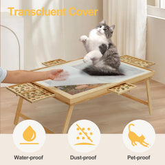 HALLYBEE Puzzle Table natural finish adds warm style to any space