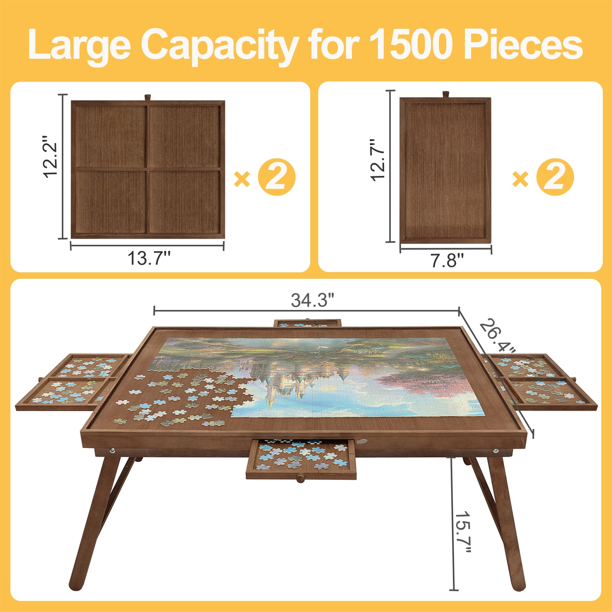HALLYBEE puzzle table protective cover shields puzzle from dust.