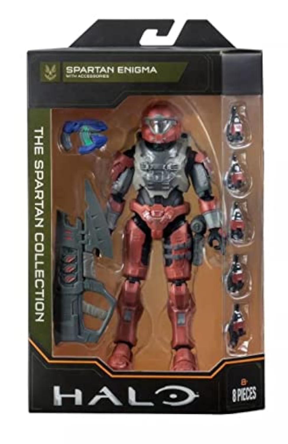 Halo Infinite Spartan Enigma figure with pulse rifle for dynamic display