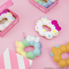 Hamee Hello Kitty Mochi Donut squishy close-up, collectible design for Hello Kitty fans