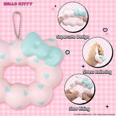 Hamee Hello Kitty Mochi Donut squishy, slow-rise design for satisfying squish sessions