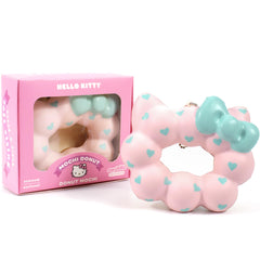 Hamee Hello Kitty Mochi Donut squishy pink keychain, a cute desk companion for quick breaks