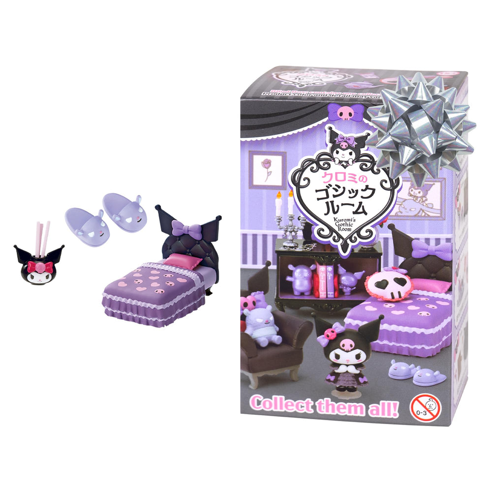 Hamee Re-Ment Kuromi bed diorama for desk display and gifting.