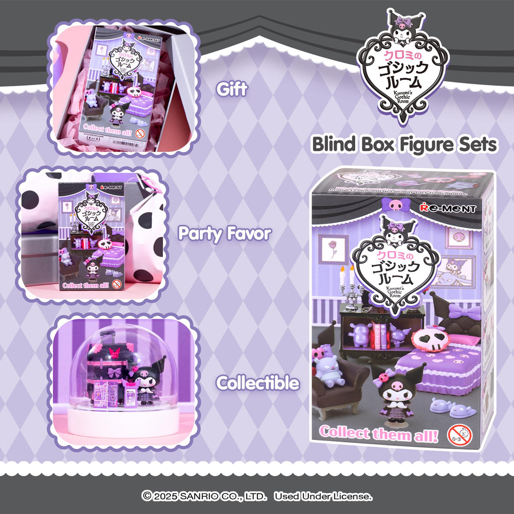 Hamee Re-Ment Kuromi floor mirror diorama for stylish desk setup.