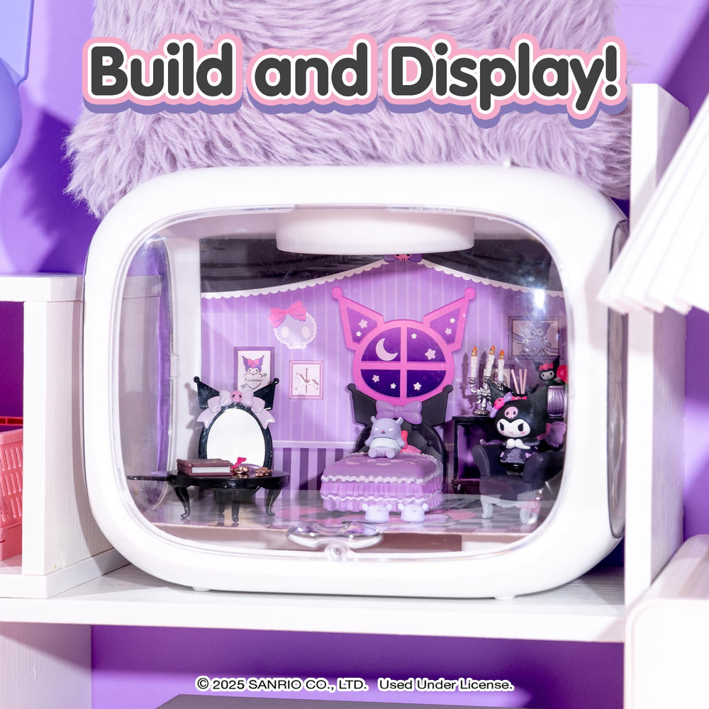 Hamee Re-Ment Kuromi sofa and table diorama for cozy scenes.