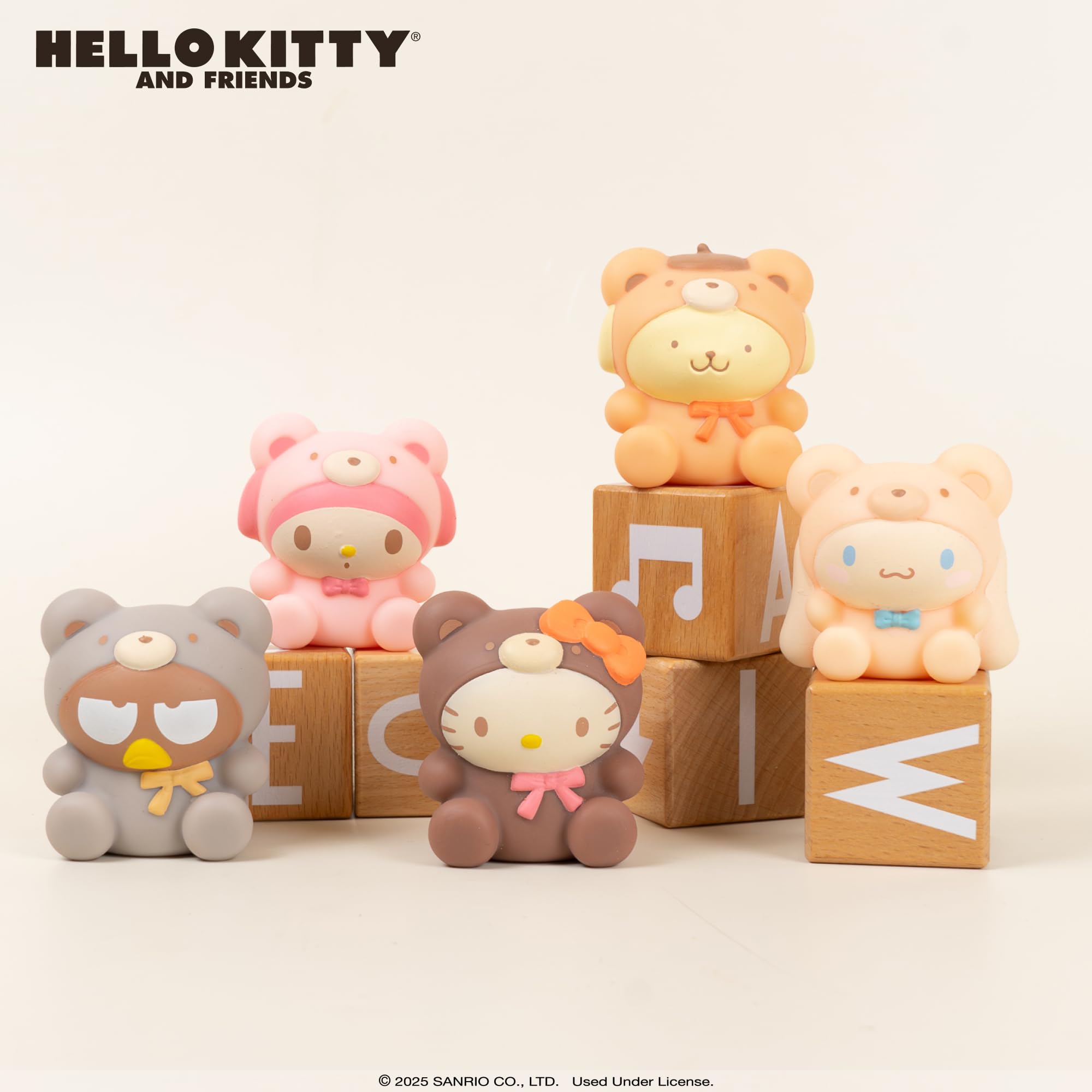 Hamee Hello Kitty Latte Bear SquiSHU character figure within the capsule