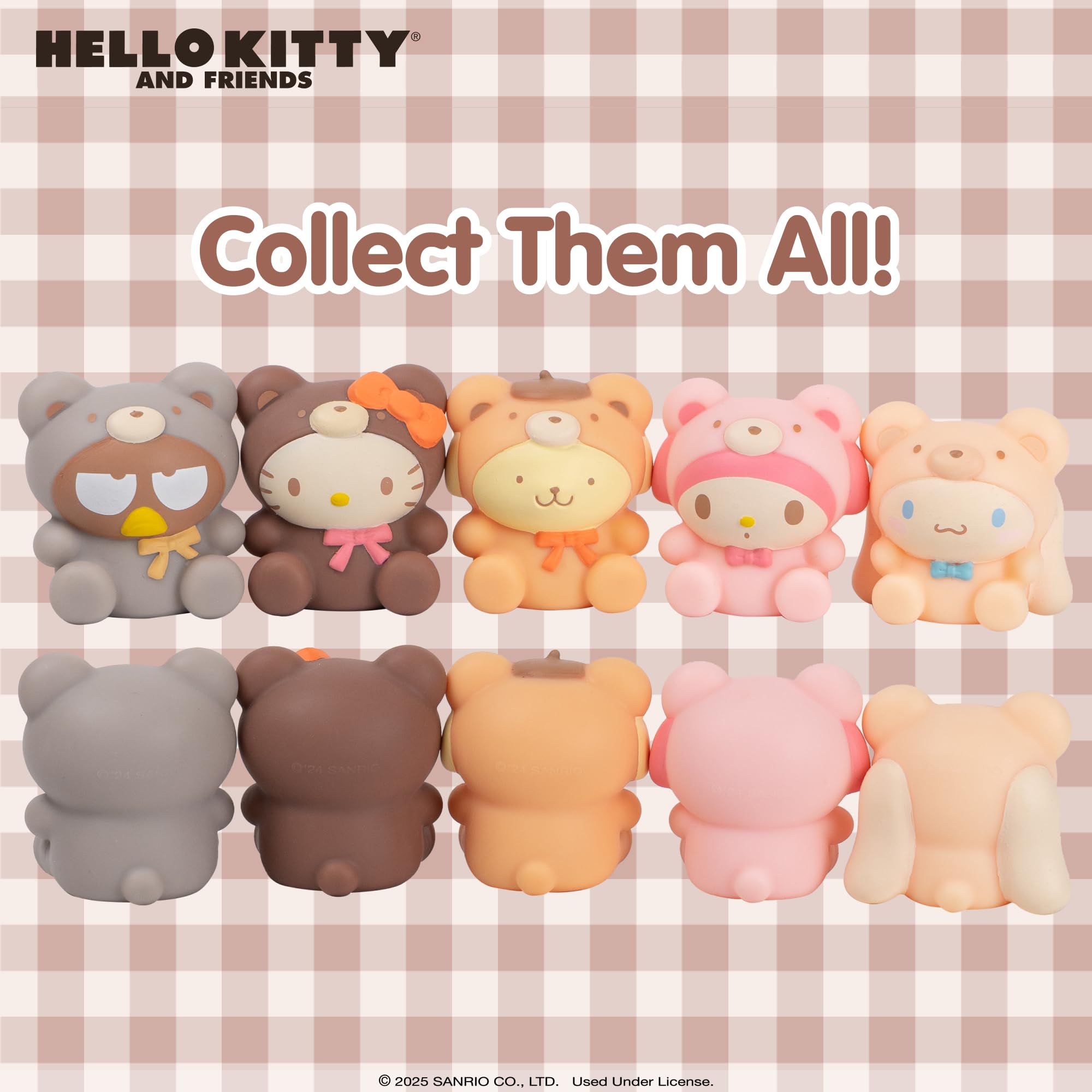 Hamee Hello Kitty Latte Bear SquiSHU display-cap stack for collection