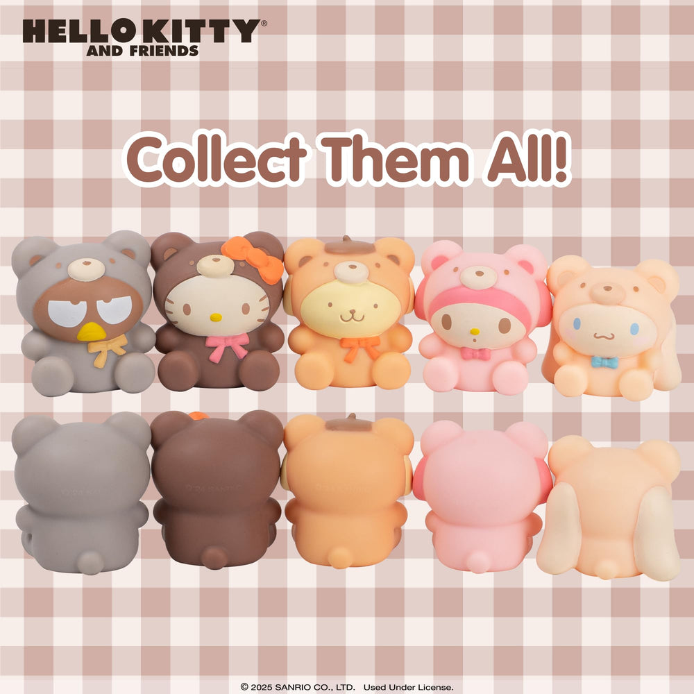 Hamee Hello Kitty Latte Bear SquiSHU display-cap stack for collection
