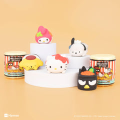 Pochacco sushi squishy capsule by Hamee, tactile and squeezable.