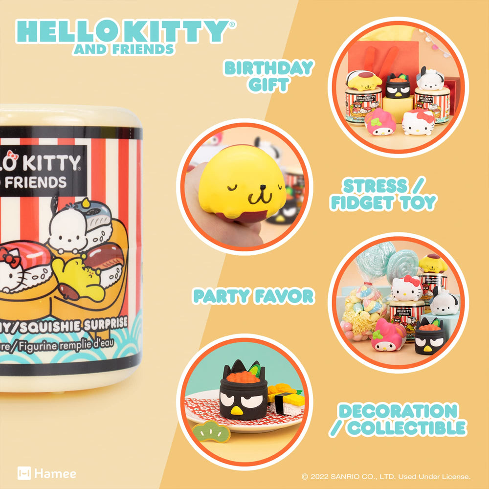 Pompompurin sushi squishy capsule by Hamee, cute mini toy for display.