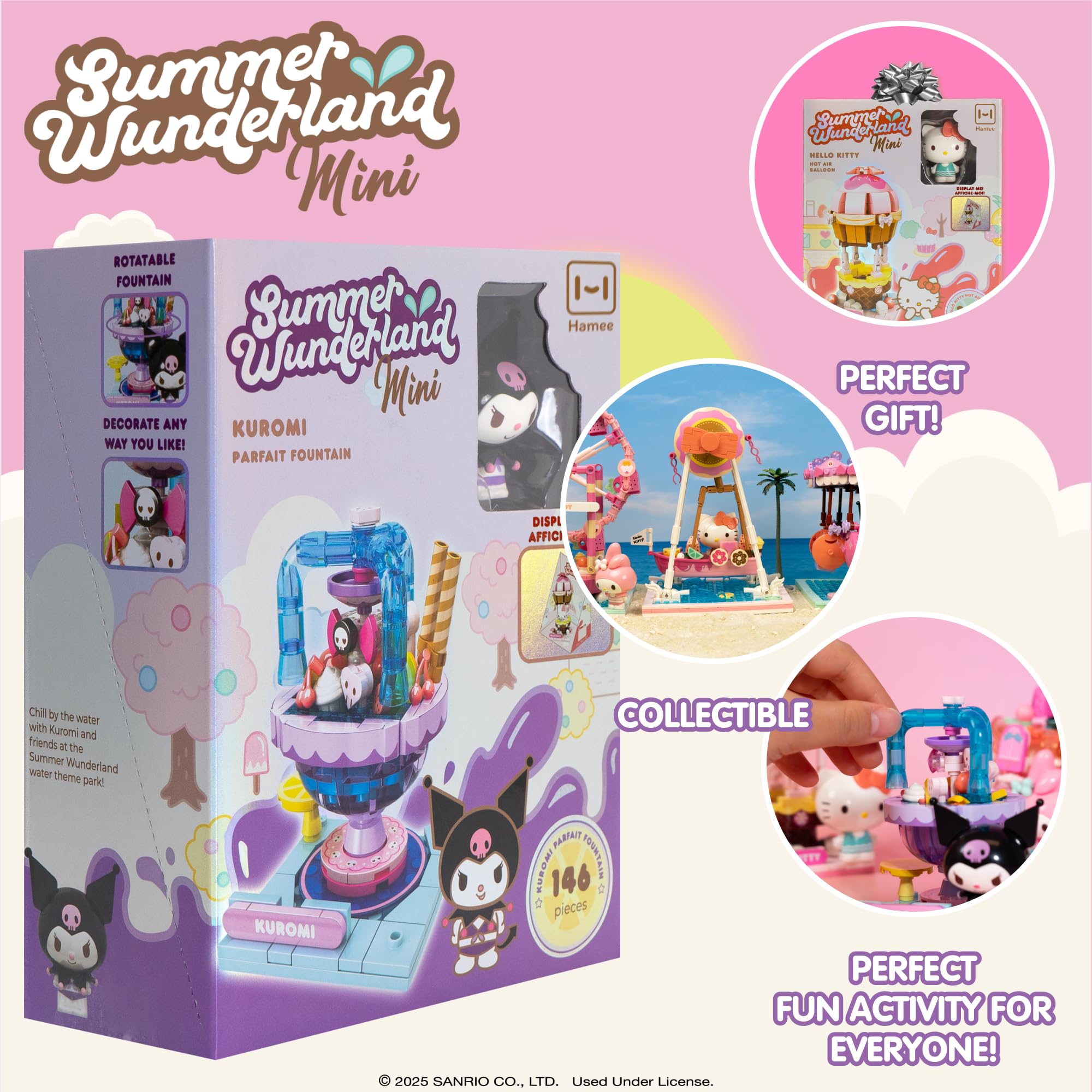 Hamee Sanrio Summer Wunderland Mini Kuromi scene perfect for shelf decor