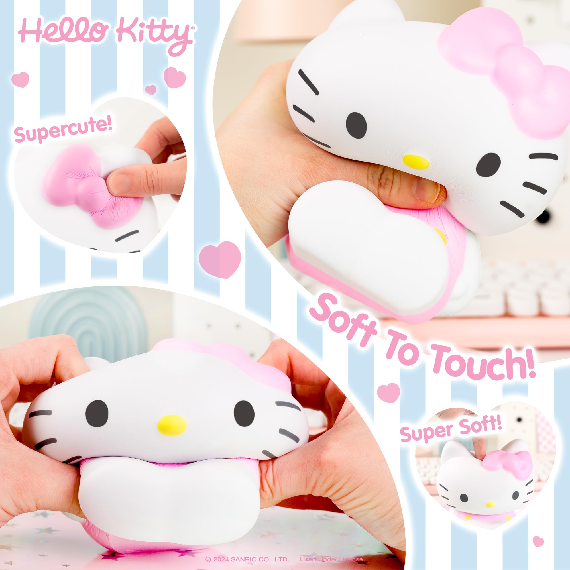 Hamee SquiSHU Buddy Hello Kitty display box setup showcases the reversible background