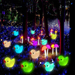 HAMIYELL miniature garden ducks 03 showcasing eco resin texture and glow.