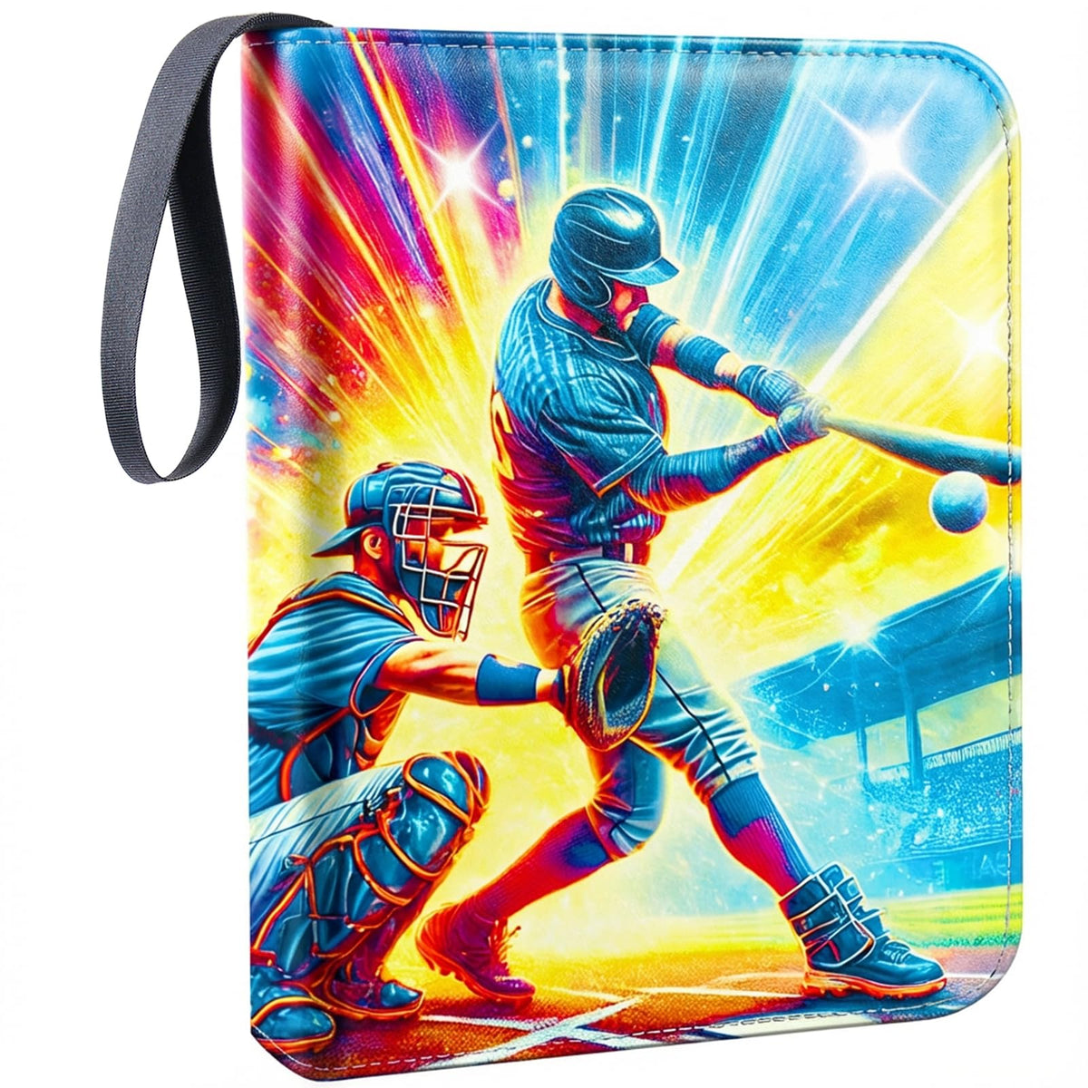 HAMKOT zipper binder cover protects cards with durable water-resistant PU leather.