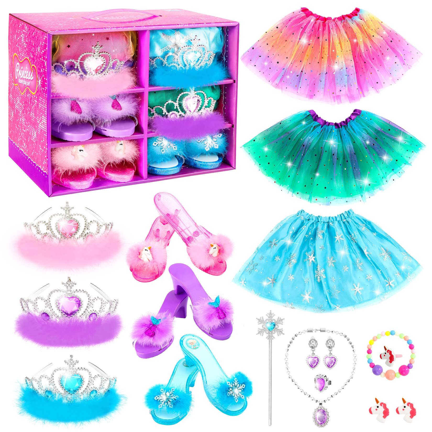 HAMSILY princess unicorn shoes for imaginative dress-up play with non-slip grip