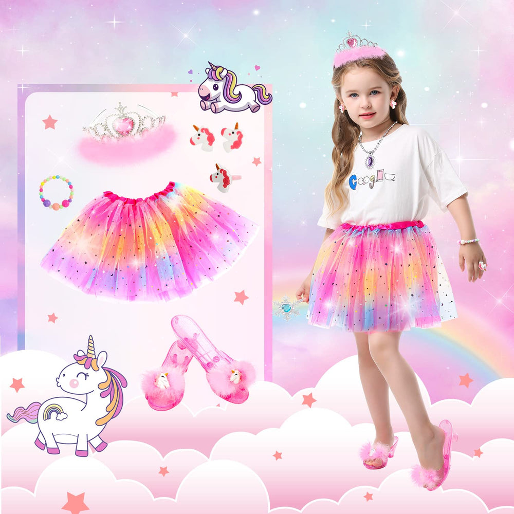 HAMSILY unicorn rainbow skirt for playful costume changes during pretend play
