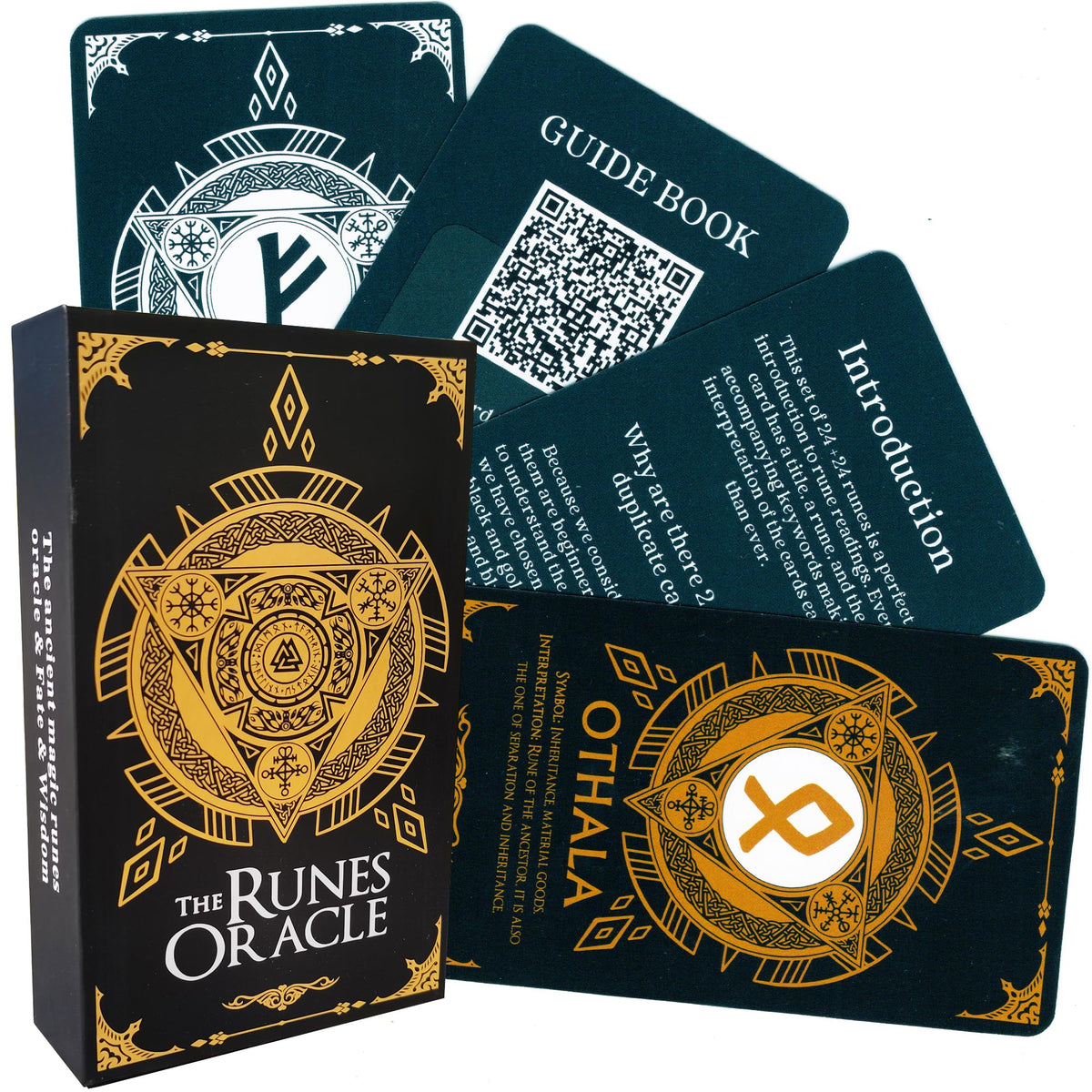 Han Yu Bowen Oracle Cards dual-color runes deck with vivid illustrations for beginner divination