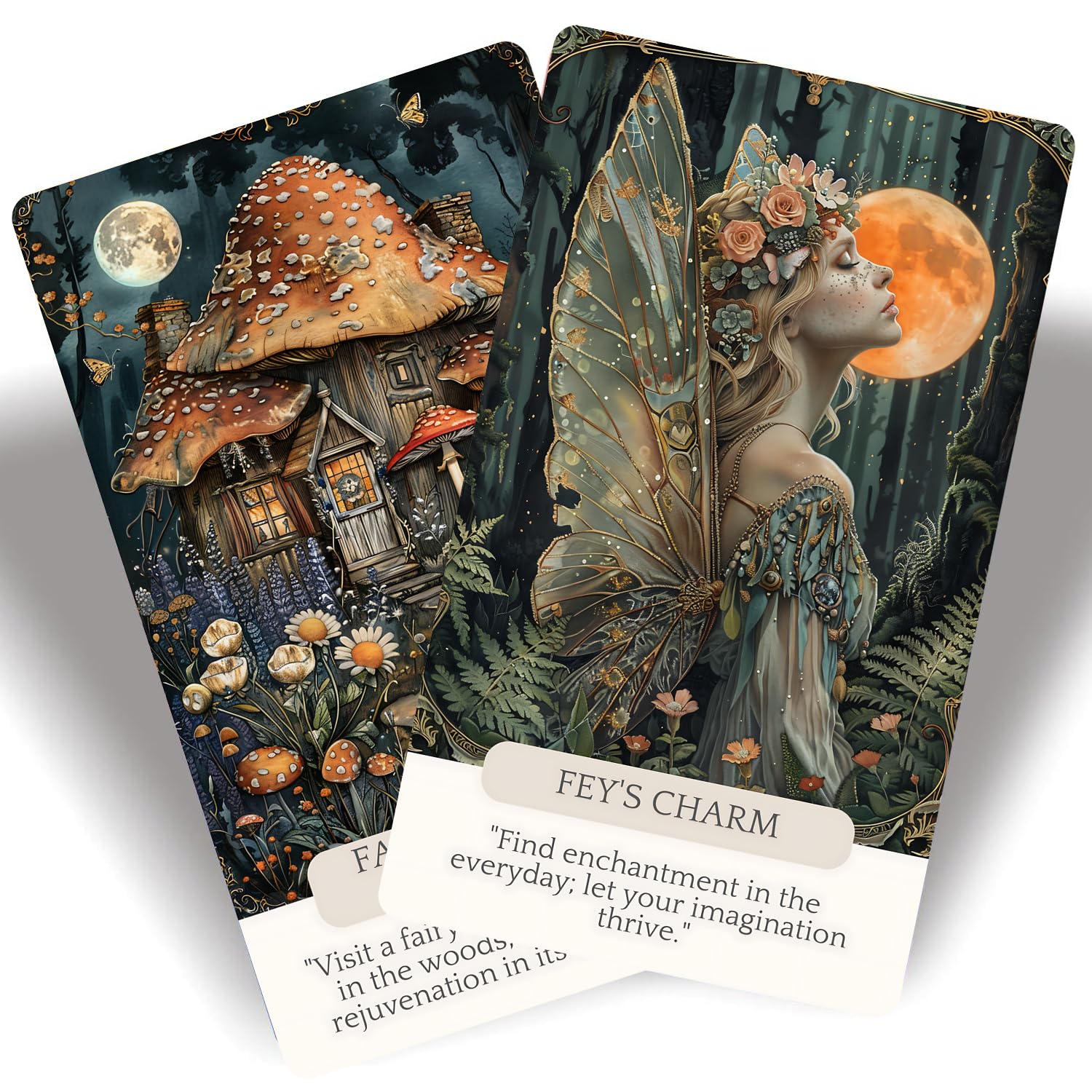 Han Yu Bowen Fairy Whispering Oracle Cards meanings in mystical designs guide inner exploration.