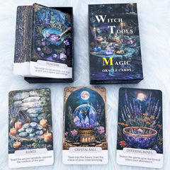 Han Yu Bowen Witch Tools Oracle Card herb-crystal emphasizes natural energy and focus.