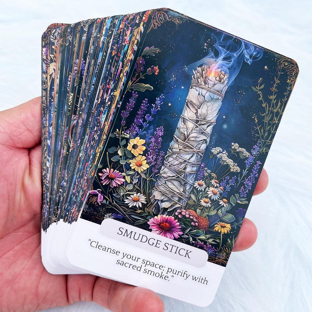 Han Yu Bowen Witch Tools Oracle Card deck front cover showing mystical tool imagery for daily guidance.