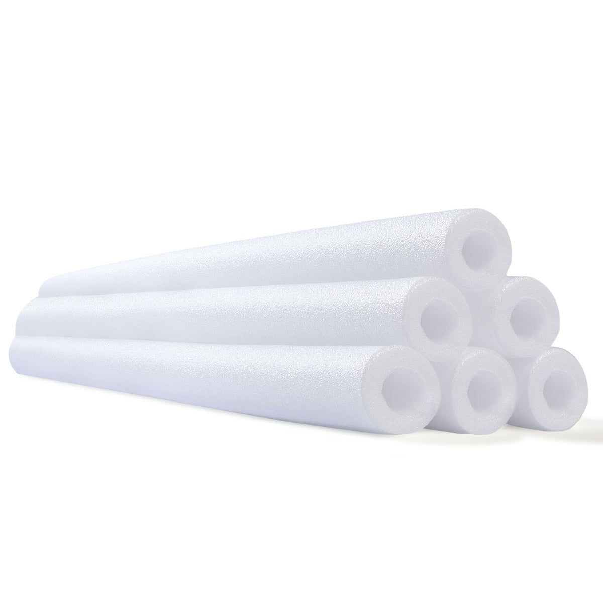 Hanaive 6-pack pool noodles 52-inch white provide buoyant flotation for pool fun.