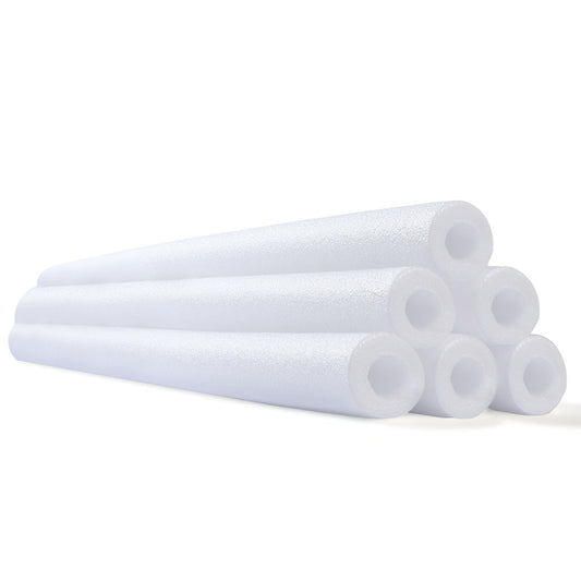 Hanaive 6-pack pool noodles 52-inch white provide buoyant flotation for pool fun.