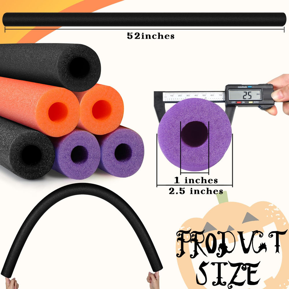 Hanaive 6-pack pool noodles in orange with high visibility for pool activities.