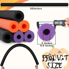 Hanaive 6-pack pool noodles in orange with high visibility for pool activities.