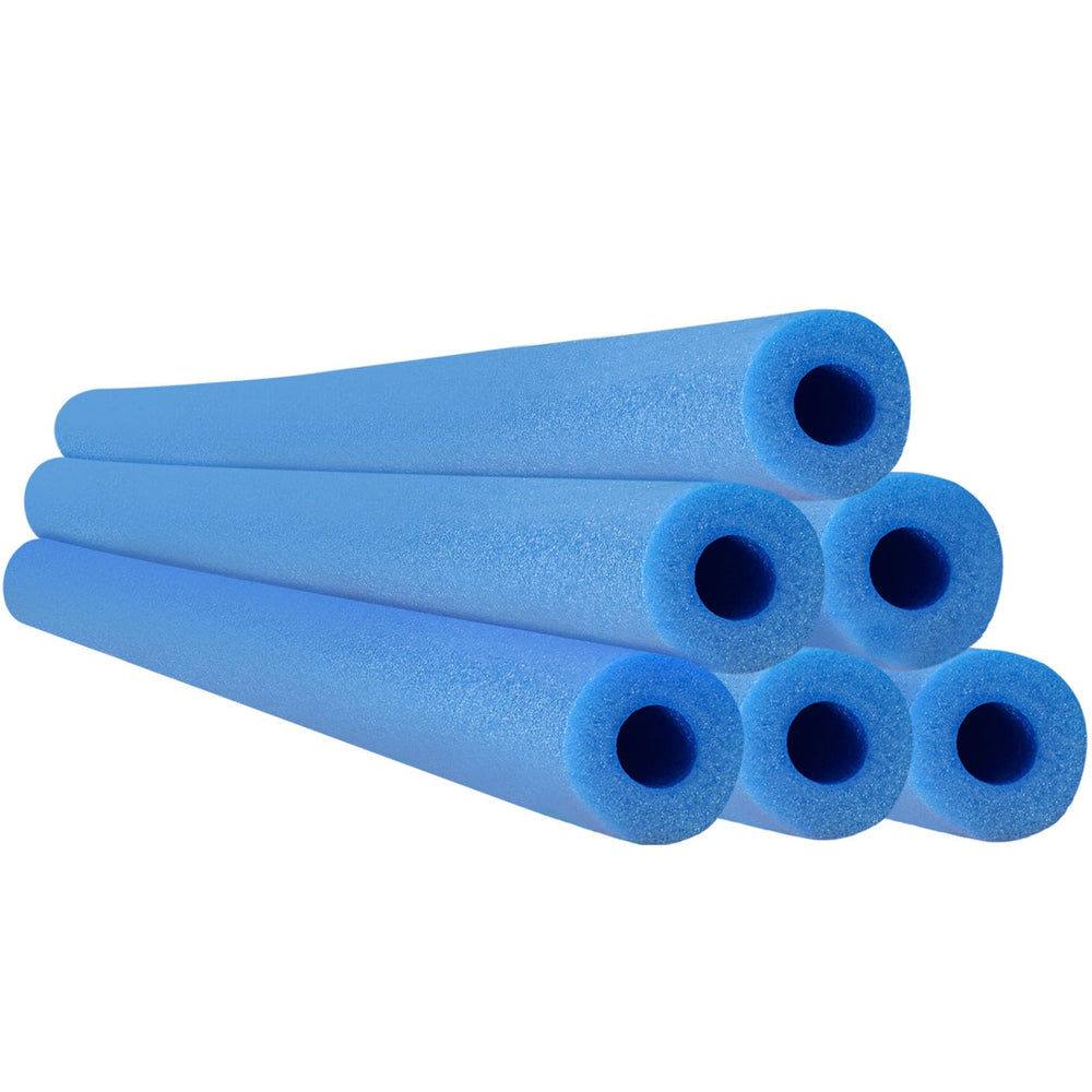 Hanaive 6-pack pool noodles blue 52 inches for buoyant pool play and crafts.