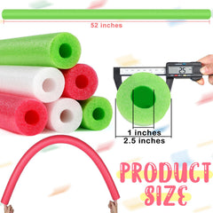 Hanaive 6-pack green pool noodles for high visibility and water activities