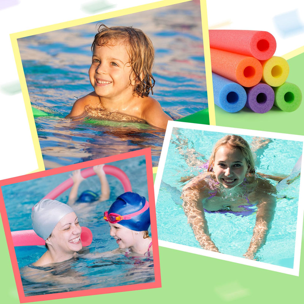 Hanaive 6-pack red pool noodles for safe play and colorful projects