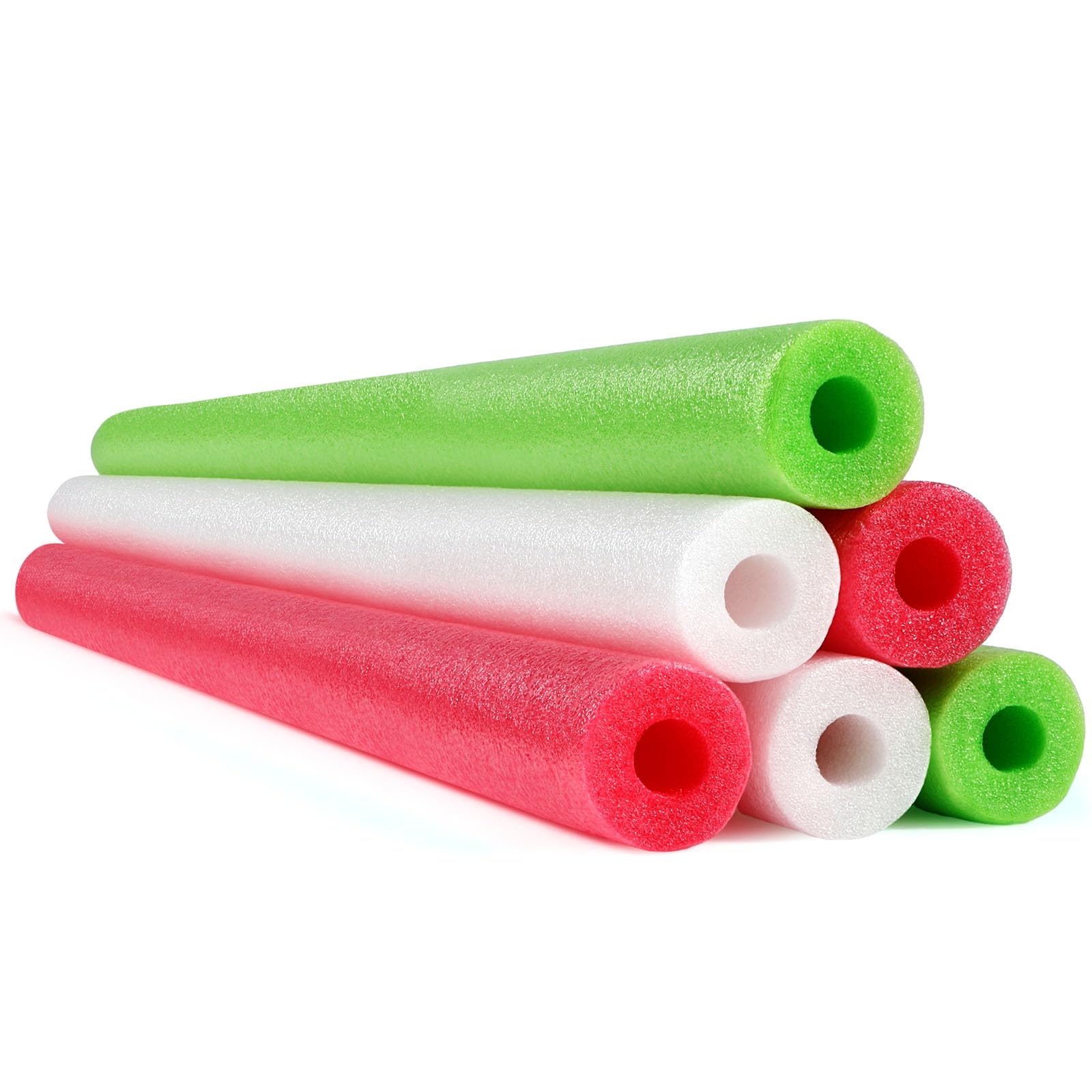 Hanaive 6-pack white pool noodles for buoyant pool play and DIY crafts
